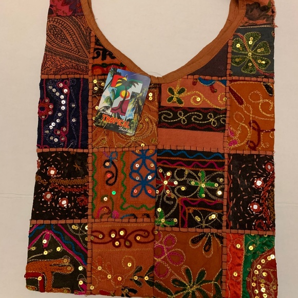 Indian Tropical Fashion Embroidered Sequins Bag - Picture 6 of 8